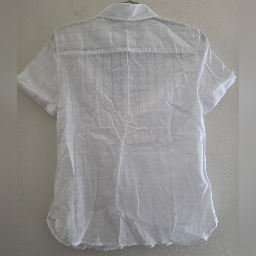 NauticaNautica Womens Cotton Dobby Short‎ Peasant Blouse, Style # N4AMD005 - Picture 3 of 7